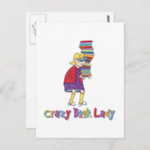 Crazy Book Lady Briefkaart (Voorkant / Achterkant)