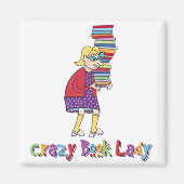 Crazy Book Lady Magneet (Voorkant)