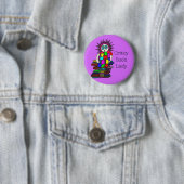 Crazy Book Lady Pin Badge Ronde Button 5,7 Cm (In situ)