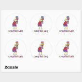 Crazy Book Lady Ronde Sticker (Vel)