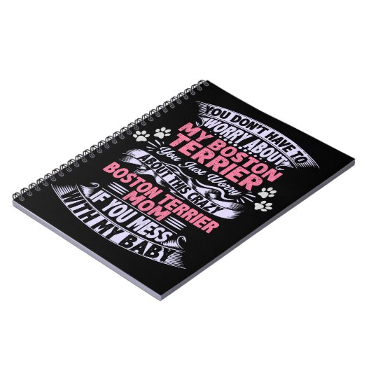 Crazy "Boston Terrier" mama Notitieboek (Linkerzijde)