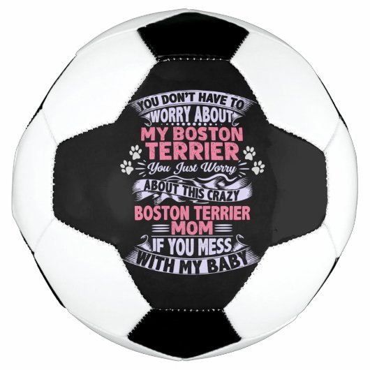 Crazy "Boston Terrier" mama Voetbal (Voorkant)