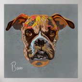 Crazy Boxer met de hand geschilderd Poster (Voorkant)