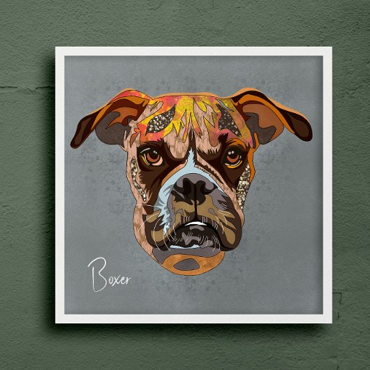 Crazy Boxer met de hand geschilderd Poster