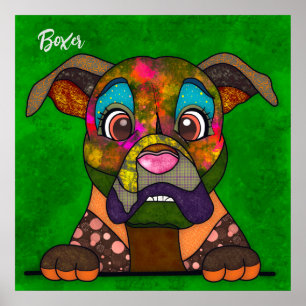 Crazy Boxer Poster met een gezicht
