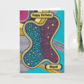 Crazy bright amoeba, doedelstijl, gepersonaliseerd kaart (Voorkant)