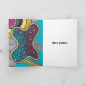 Crazy bright amoeba, doedelstijl, gepersonaliseerd kaart (Binnen)