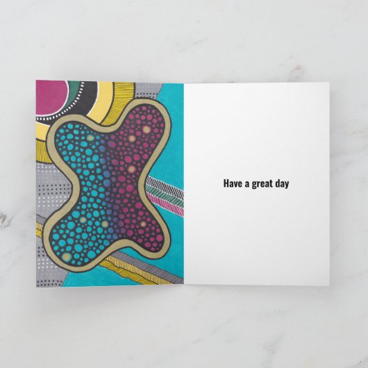 Crazy bright amoeba, doedelstijl, gepersonaliseerd kaart (Binnen)