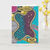 Crazy bright amoeba, doedelstijl, gepersonaliseerd kaart (Gele Bloem)