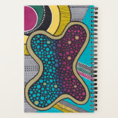 Crazy bright amoeba, gepersonaliseerd, doodle art notitieboek (Achterkant)