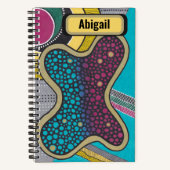 Crazy bright amoeba, gepersonaliseerd, doodle art notitieboek (Voorkant)