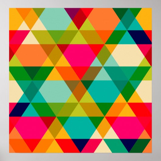 Crazy Bright Triangle Design Poster (Voorkant)
