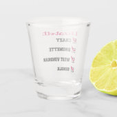 Crazy Brunette West Virginianus Single met naam Shot Glas (Achterkant)