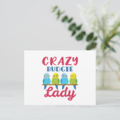 Crazy Budgie Lady Cute Funny Paraket Owner Briefkaart (Staand voorkant)