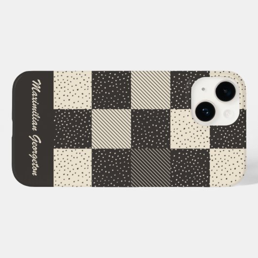 Crazy Buffalo Check in Crème en Houtskool Case-Mate iPhone Case (Achterkant (horizontaal))