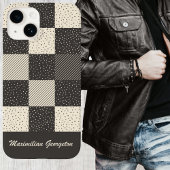 Crazy Buffalo Check in Crème en Houtskool Case-Mate iPhone Case