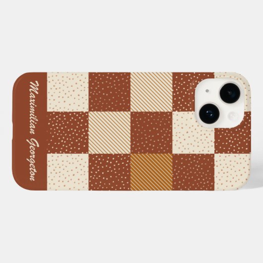 Crazy Buffalo Check in rustieke aardtonen Case-Mate iPhone Case (Achterkant (horizontaal))