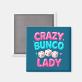 Crazy Bunco Lady Funny Bunco Dice Game Night Women Magneet (Voorkant / Achterkant)