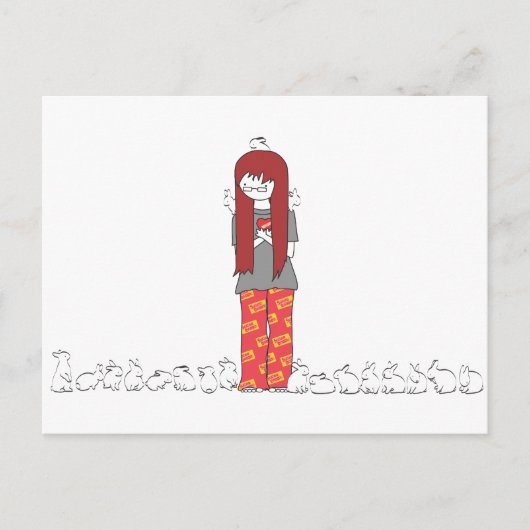 CRAZY BUNNY LADY BRIEFKAART (Voorkant)