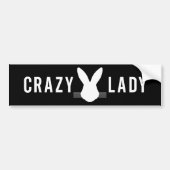 CRAZY BUNNY LADY BUMPERSTICKER (Voorkant)