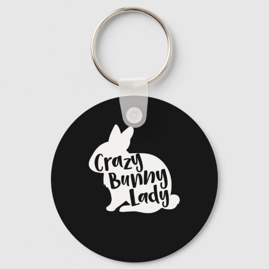 Crazy Bunny Lady - Funny Rabbit Lover Sleutelhanger (Voorkant)
