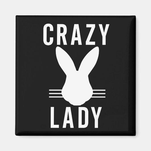 CRAZY BUNNY LADY MAGNEET (Voorkant)
