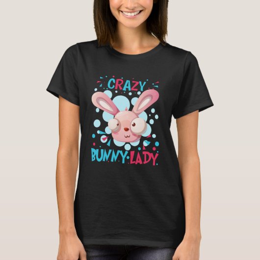 Crazy Bunny Lady Paasdag Rodent Egg Hunt Rabbit T-shirt (Voorkant)