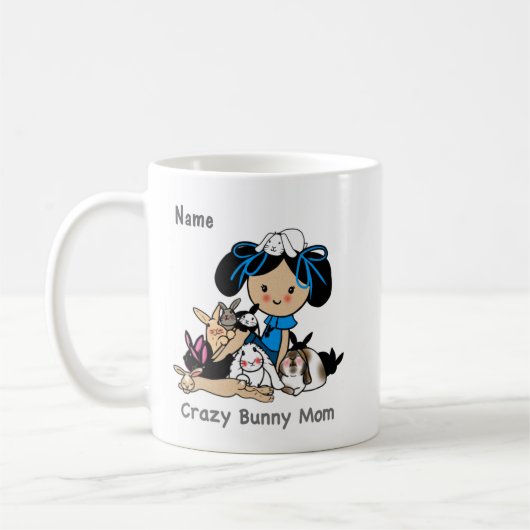 Crazy Bunny Moeder Konijn Dames cadeau Koffiemok (Links)