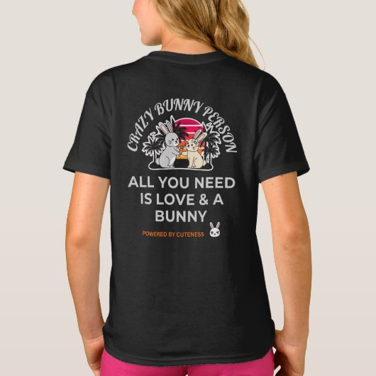 Crazy Bunny Person  T-shirt (Achterkant)