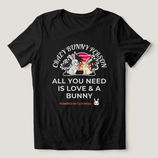 Crazy Bunny Person Tri-Blend Shirt (Design voorkant)