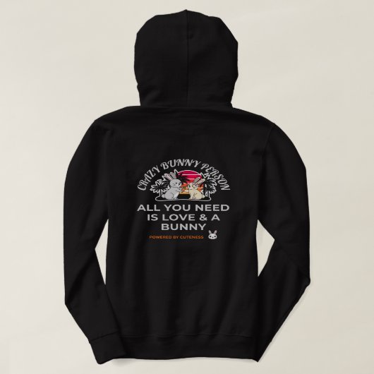 Crazy Bunny Persoon  Hoodie (Design achterkant)