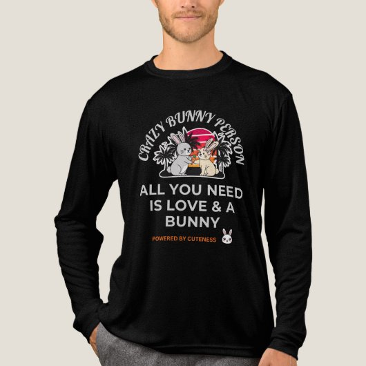 Crazy Bunny Persoon  Tri-Blend Shirt (Voorkant volledig)