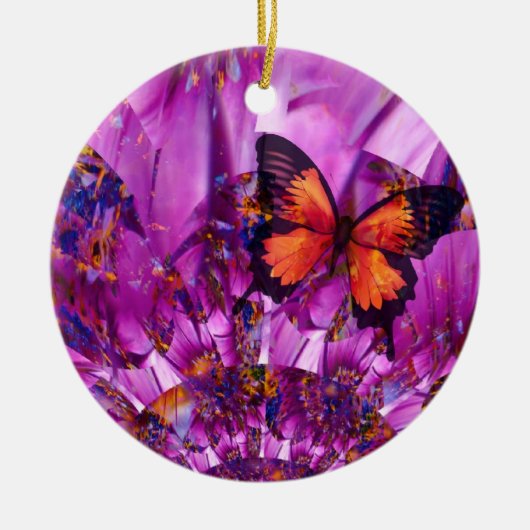 Crazy Butterfly Wings Keramisch Ornament (Voorkant)