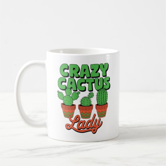 Crazy Cactus Lady – Plant Mom Gift Koffiemok (Links)