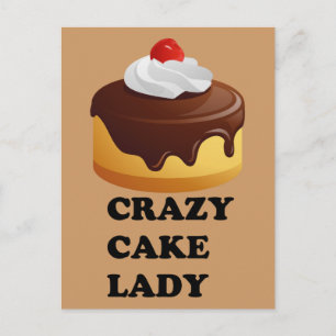 Crazy Cake Lady Briefkaart