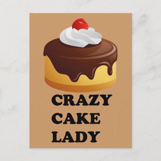 Crazy Cake Lady Briefkaart (Voorkant)