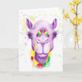 Crazy Camel Groeten Kaart (Gele Bloem)