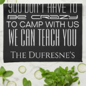 "Crazy Camping" op maat Theedoek (Gevouwen)