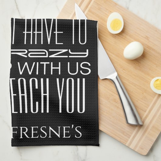 "Crazy Camping" op maat Theedoek (Quarter Fold)