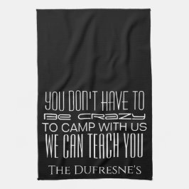 "Crazy Camping" op maat Theedoek