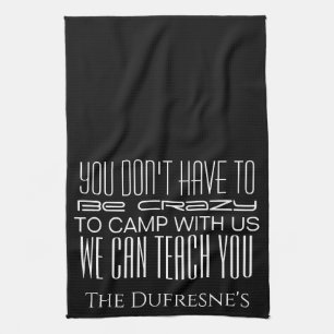 "Crazy Camping" op maat Theedoek