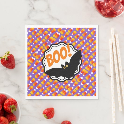 Crazy Candy Corn Black Bat Boo! Servet (Insitu)