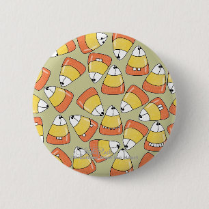 CRAZY Candy Corn! Ronde Button 5,7 Cm