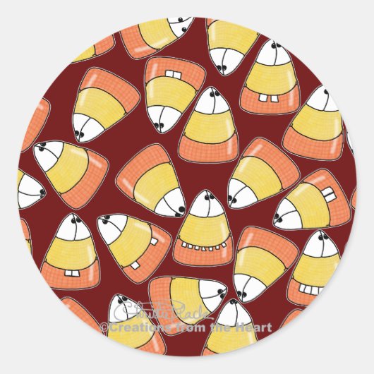 CRAZY Candy Corn! Ronde Sticker (Voorkant)
