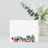 Crazy cap animals skateboard kaffeetasse briefkaart (Staand voorkant)