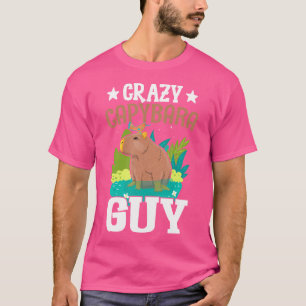 Crazy Capybara Guy Funny Cavies Knaagdier Capybara T-shirt