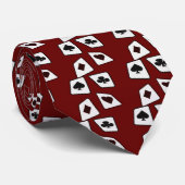 Crazy Cards - Zwart wit en rood Stropdas (Opgerold)