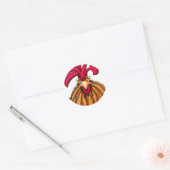 Crazy Cartoon Chicken Ronde Sticker (Envelop)