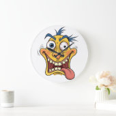 Crazy Cartoon Face – Grappig Wacky Expression Desi Grote Klok (Huis)