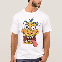 Crazy Cartoon Face T-Shirt – Grappig Kleurrijk Car